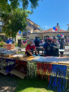 Setting up for La Posada July 4 party