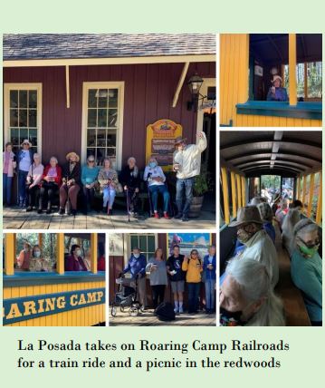 People having a fun time during a roaring camp railroads train ride and outing