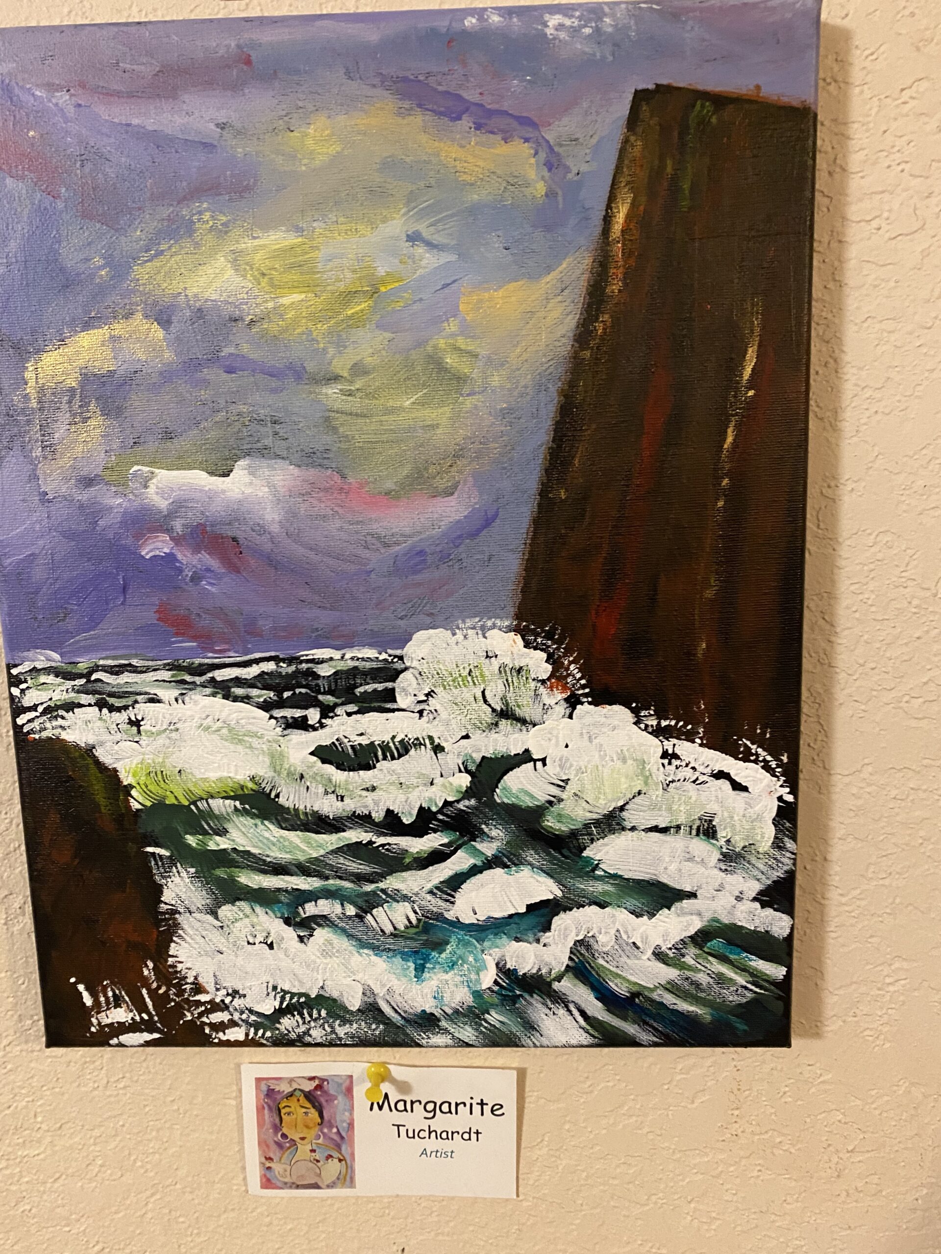 Margarite Tuchardt painting of turbulent sea