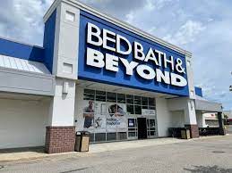 bed bath beyond blue storefront sign