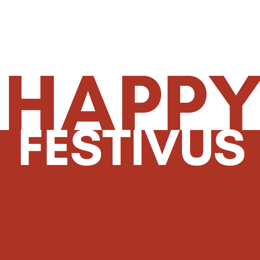 happy festivus simple white and red design