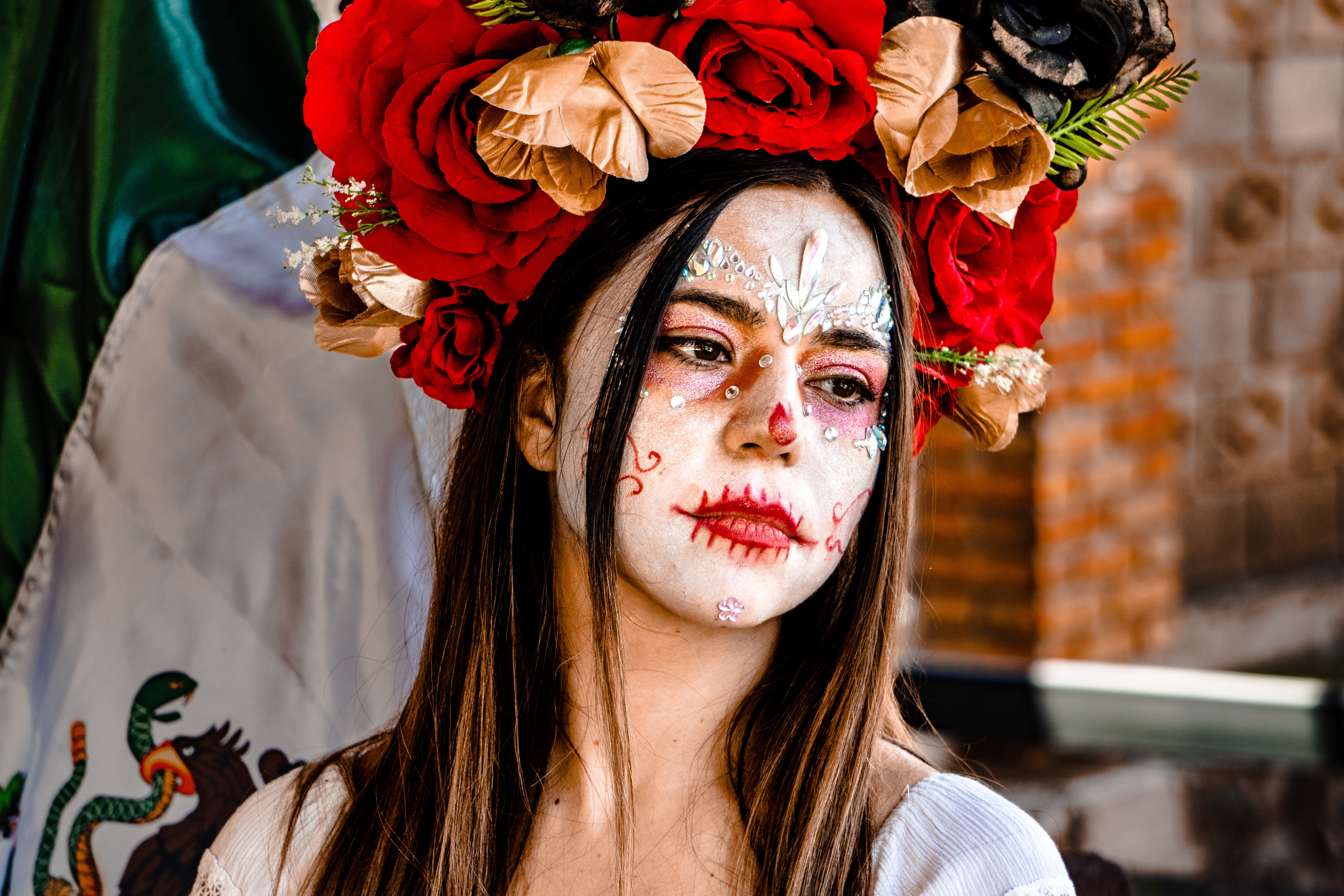 Girl in sugar skull makeup by heber vazquez on pexels